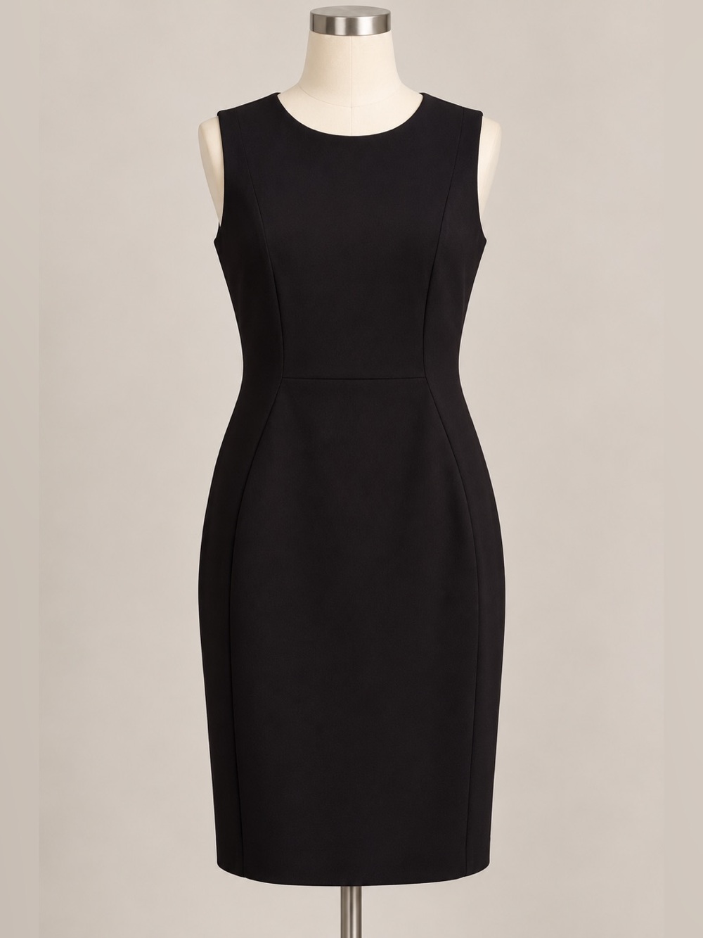 Calvin Klein Black Sheath Dress Women’s Size 4 Sleeveless Gold Zip